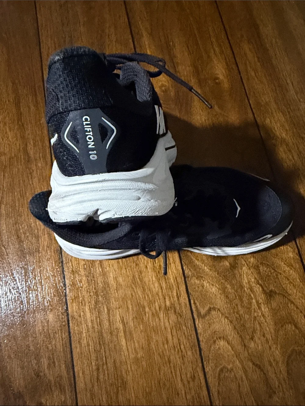Hoka Black and White Road Running Shoes